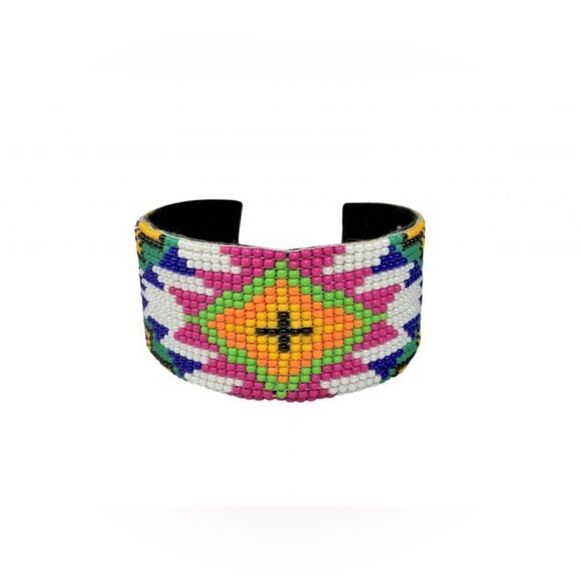 Southwest Beaded Multi-Color Cuff Bracelet - Picture 1 of 1